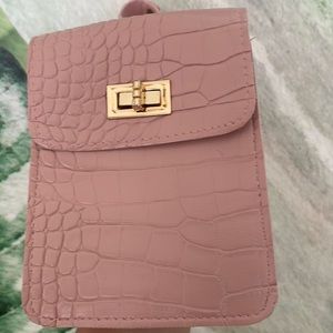 Light pink crocodile leather mini bag